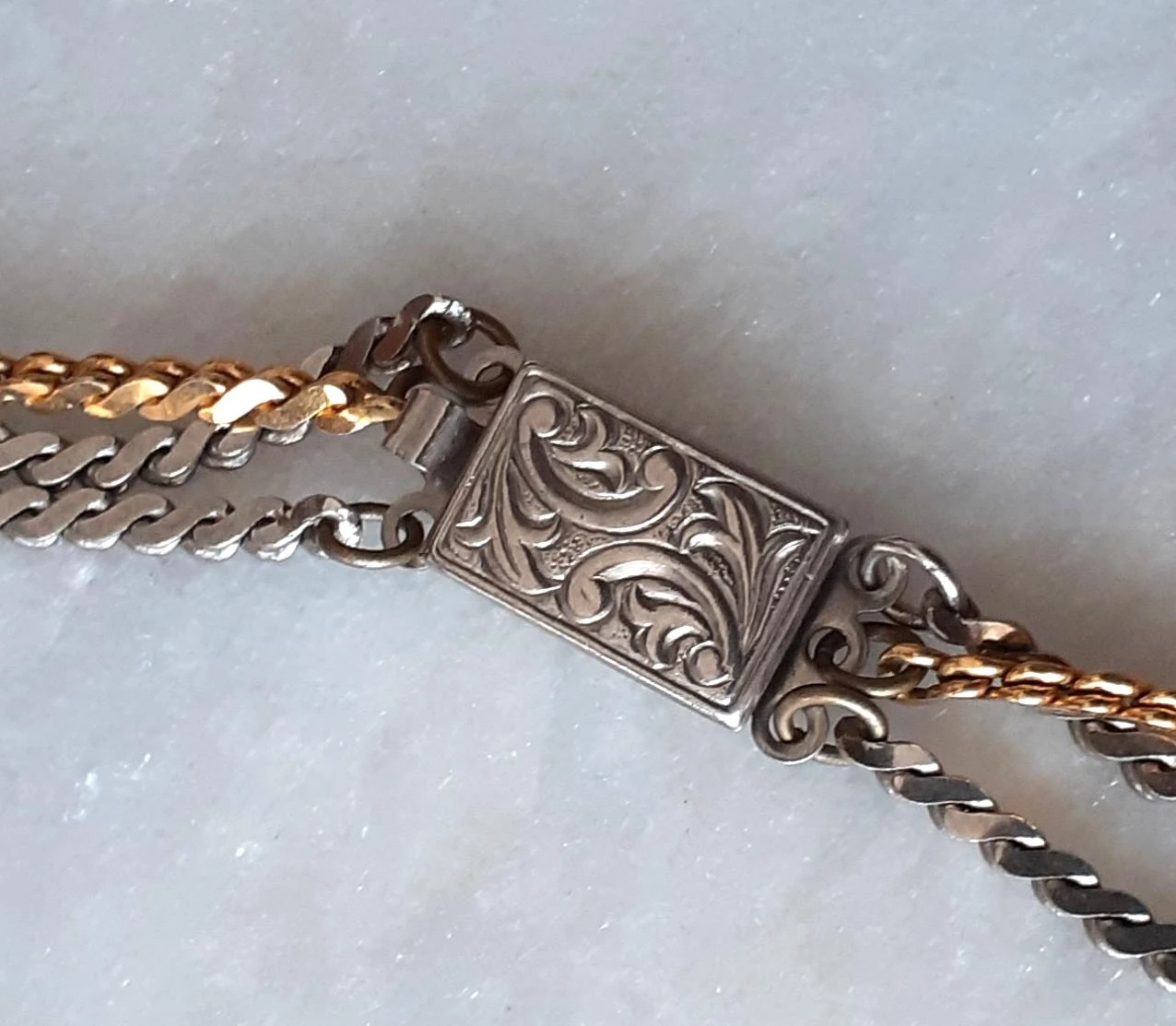 Vintage silver and gold layered gourmet '80 necklace – photo 2